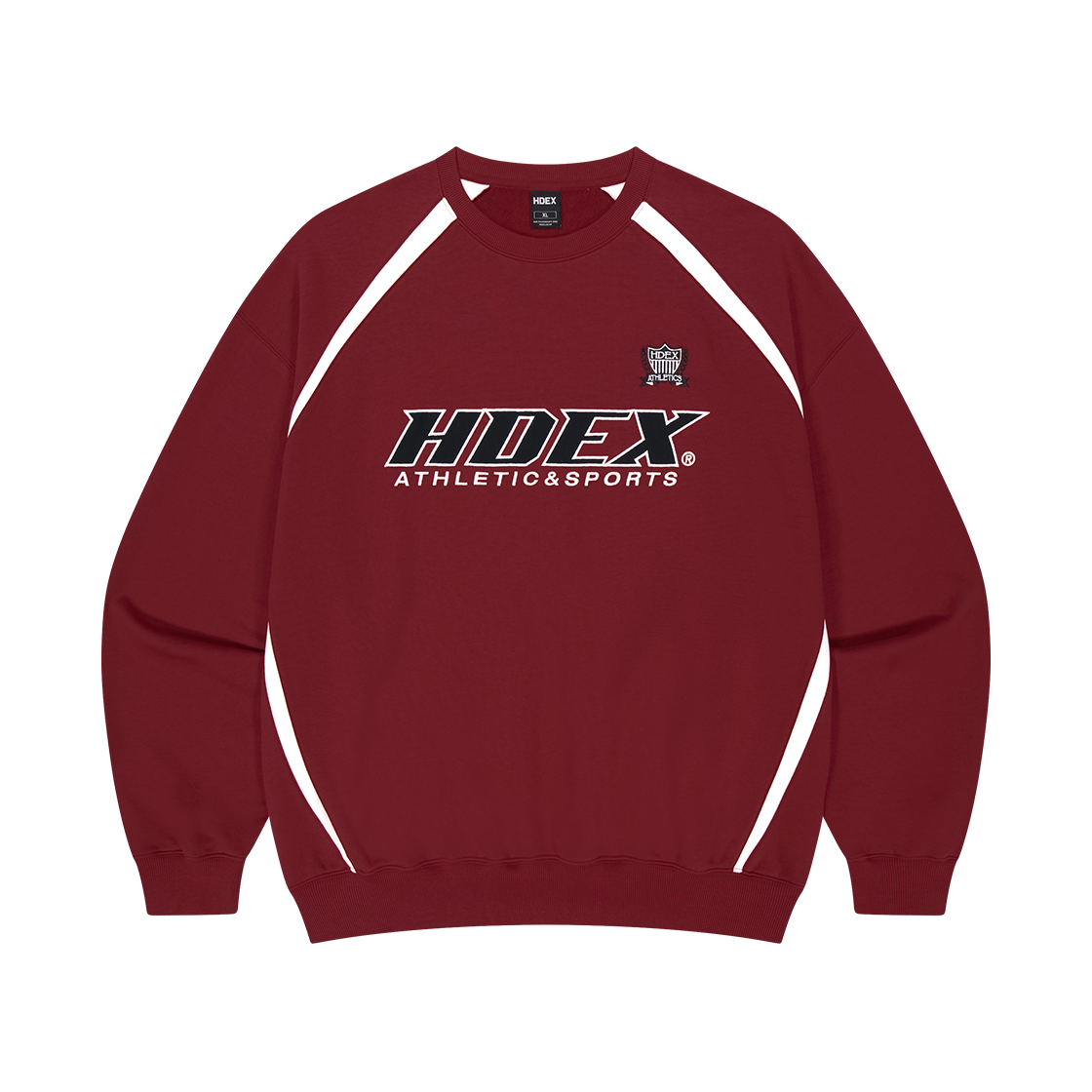 H253MOLMM01CRD HDEX Origin Color Block Sweat shirt Cherry Red