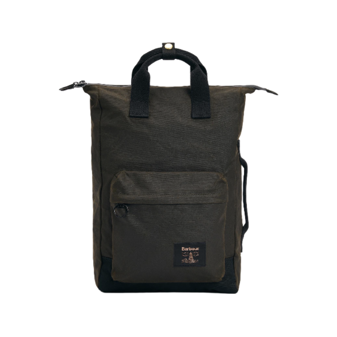 UBA0714OL71 Barbour Field Waxed Backpack Olive Black