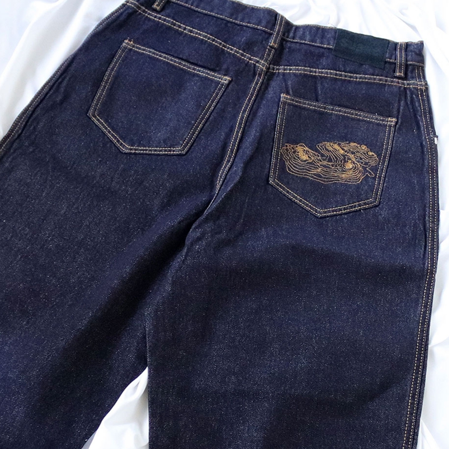 Suade Contour Pocket Denim Raw Indigo 착용 스타일 - 2