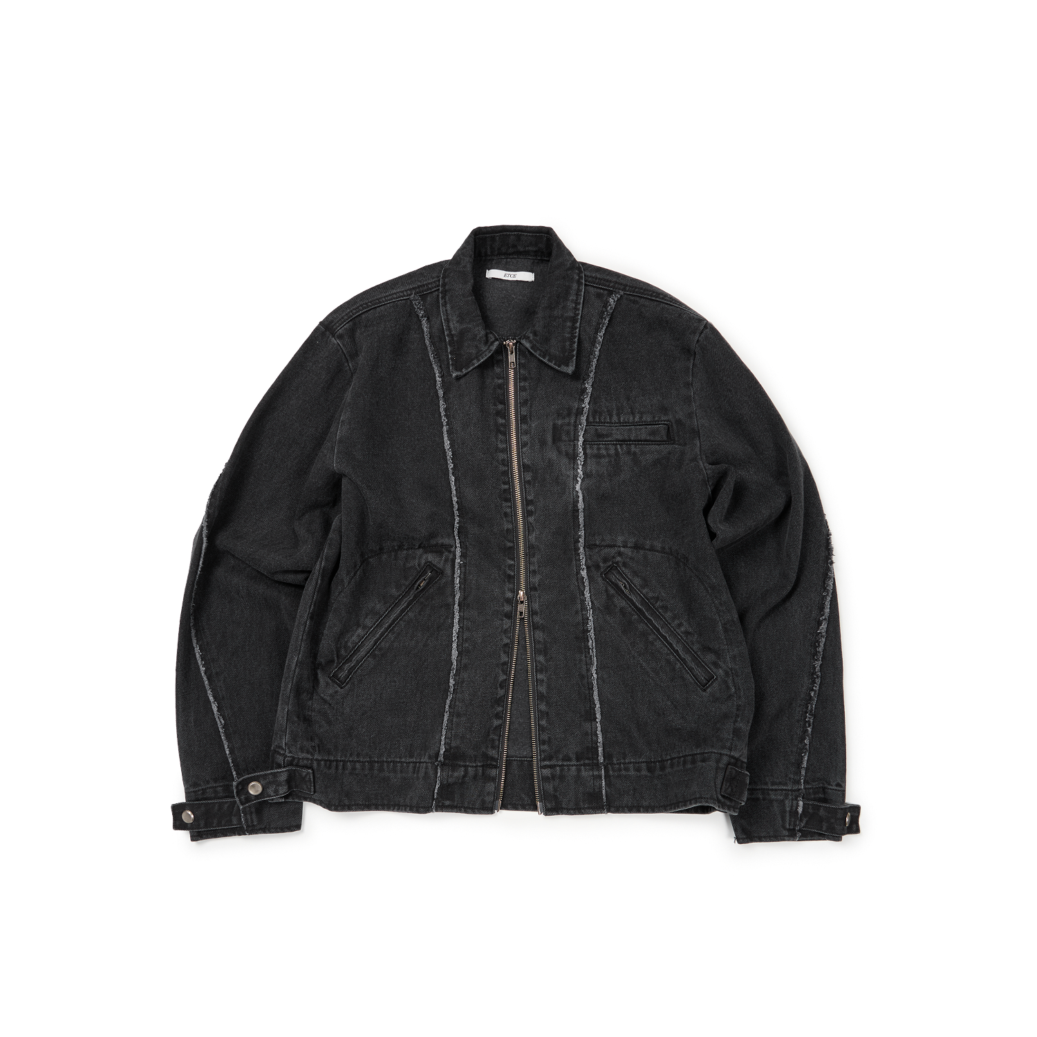 이티씨이 데미지드 워크 자켓 블랙(ETCE Damaged Work Jacket Black)