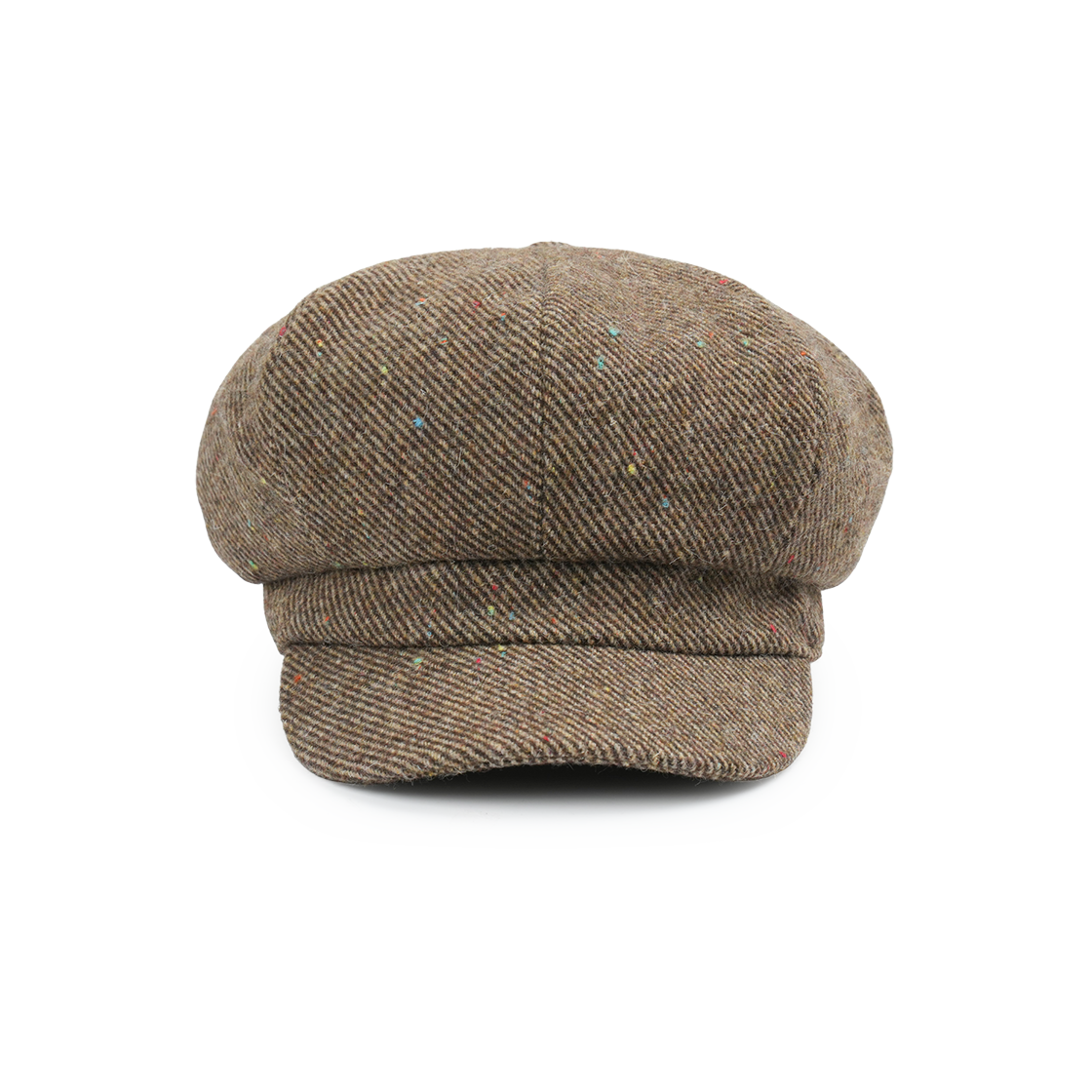 P0000BFM Greenbutter Wool Neps Newsboy Cap Brown