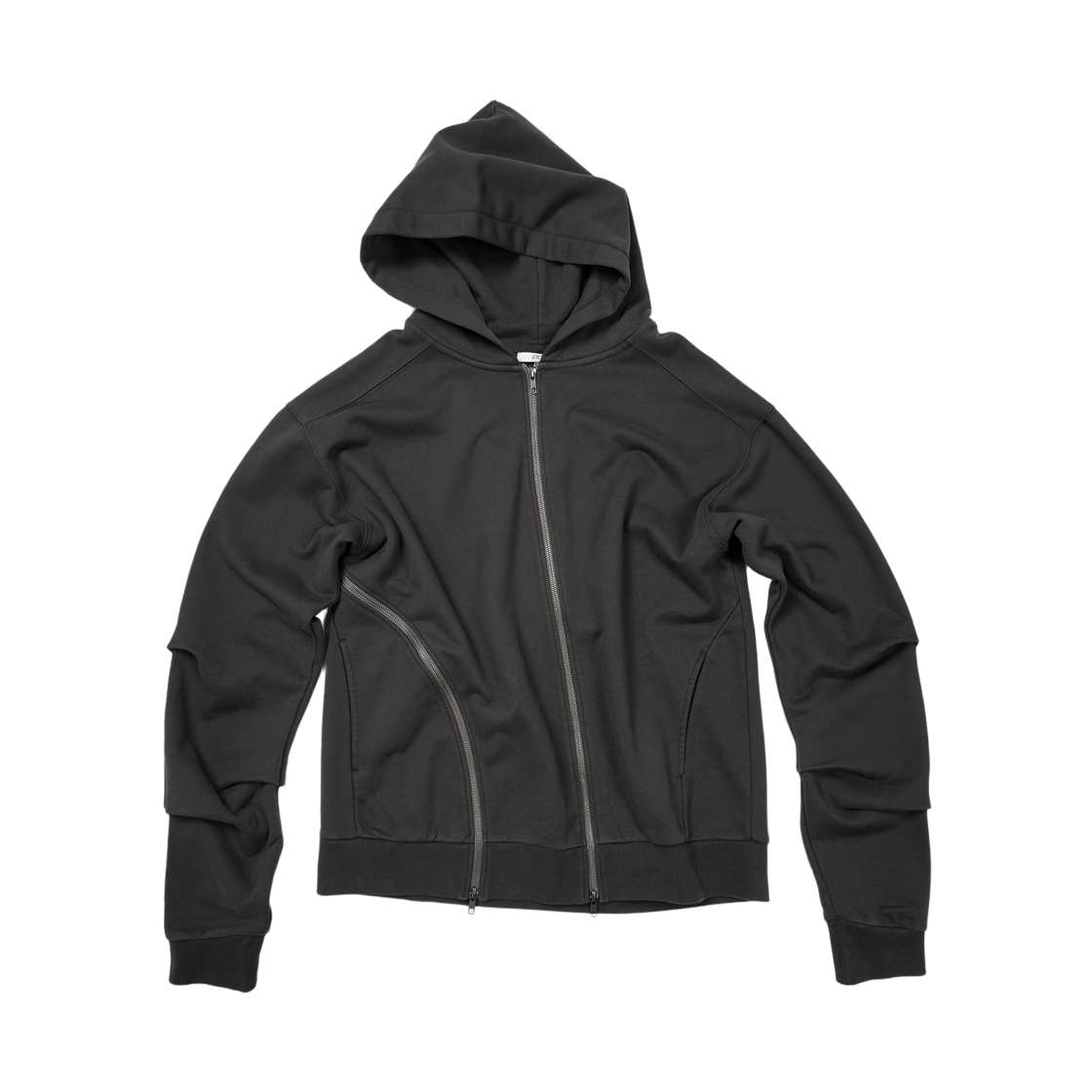 ET2503HZ02CH ETCE Curved Double Zip Hood Charcoal
