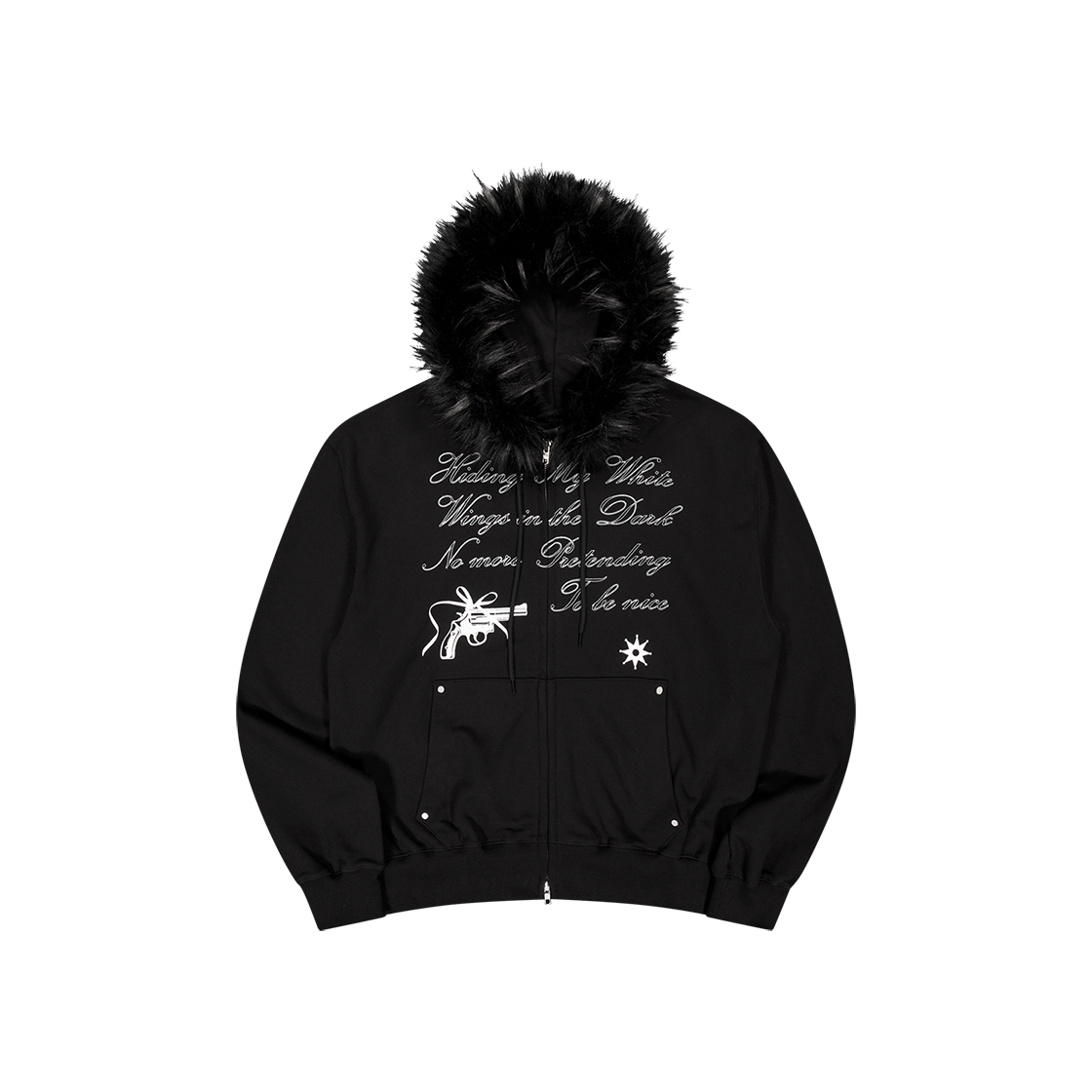 25NNFWTHZF002BK NIIER NOR Kill Shot Fur Hood Zip-Up Black
