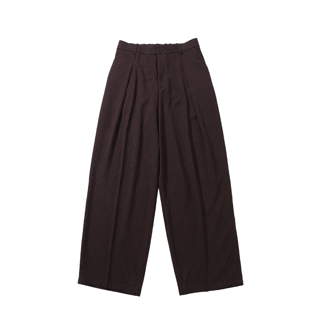 발루트 핀 스트라이프 딥 원 턱 팬츠 브라운(Ballute Pin Stripe Deep One Tuck Pants BROWN)