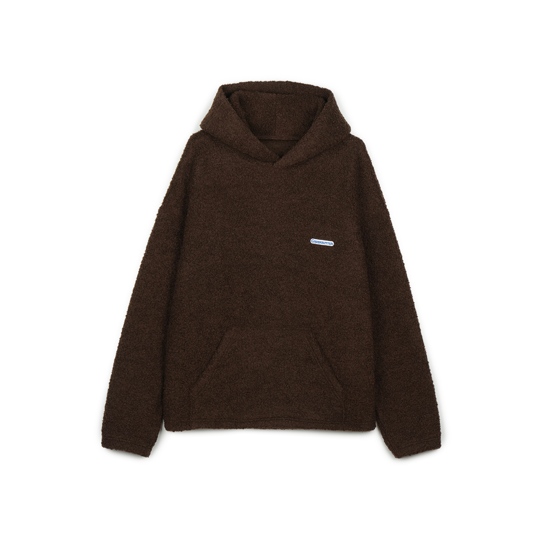 P0000BFT Greenbutter Teddy Wool Hoodie Brown