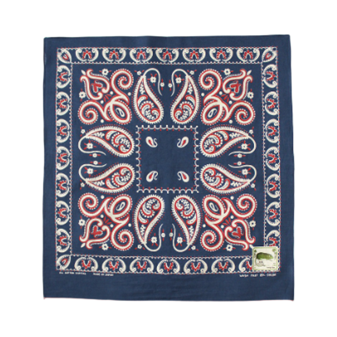 K2508BA501 Kapital Fastcolor Selvedge Bandana Sambo Paisley 20X20 Navy