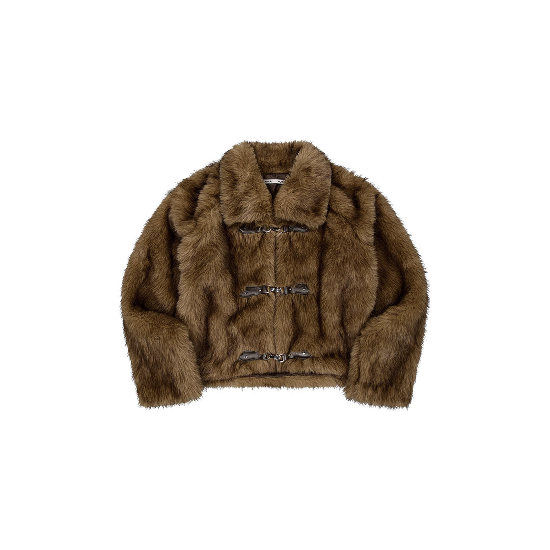 25NNFWOJKF001BR NIIER NOR Metal Toggle Fur Jacket Brown