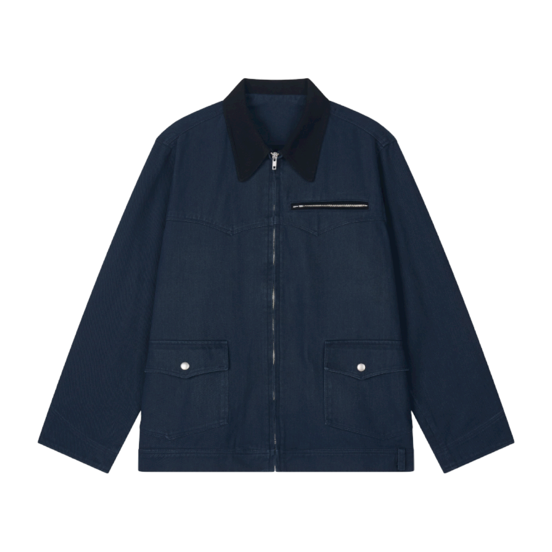 FW25JDJ051NY Hongwoosung Utility Twill Cotton Zip-Up Jacket Navy
