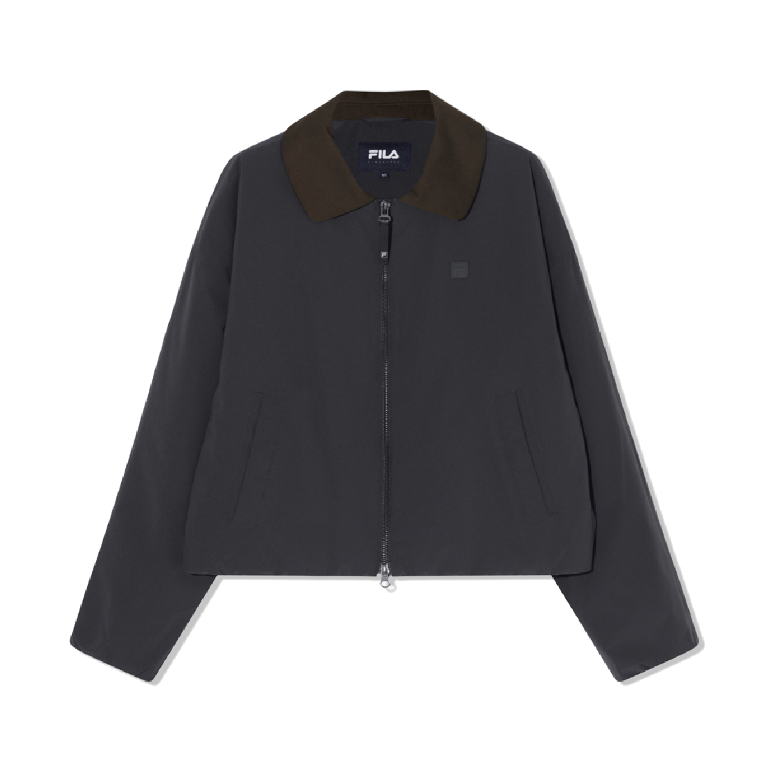 1100FS254JK01F002006 [6% 적립] FILA Women Flat Collar Padded Jacket Charcoal Gray