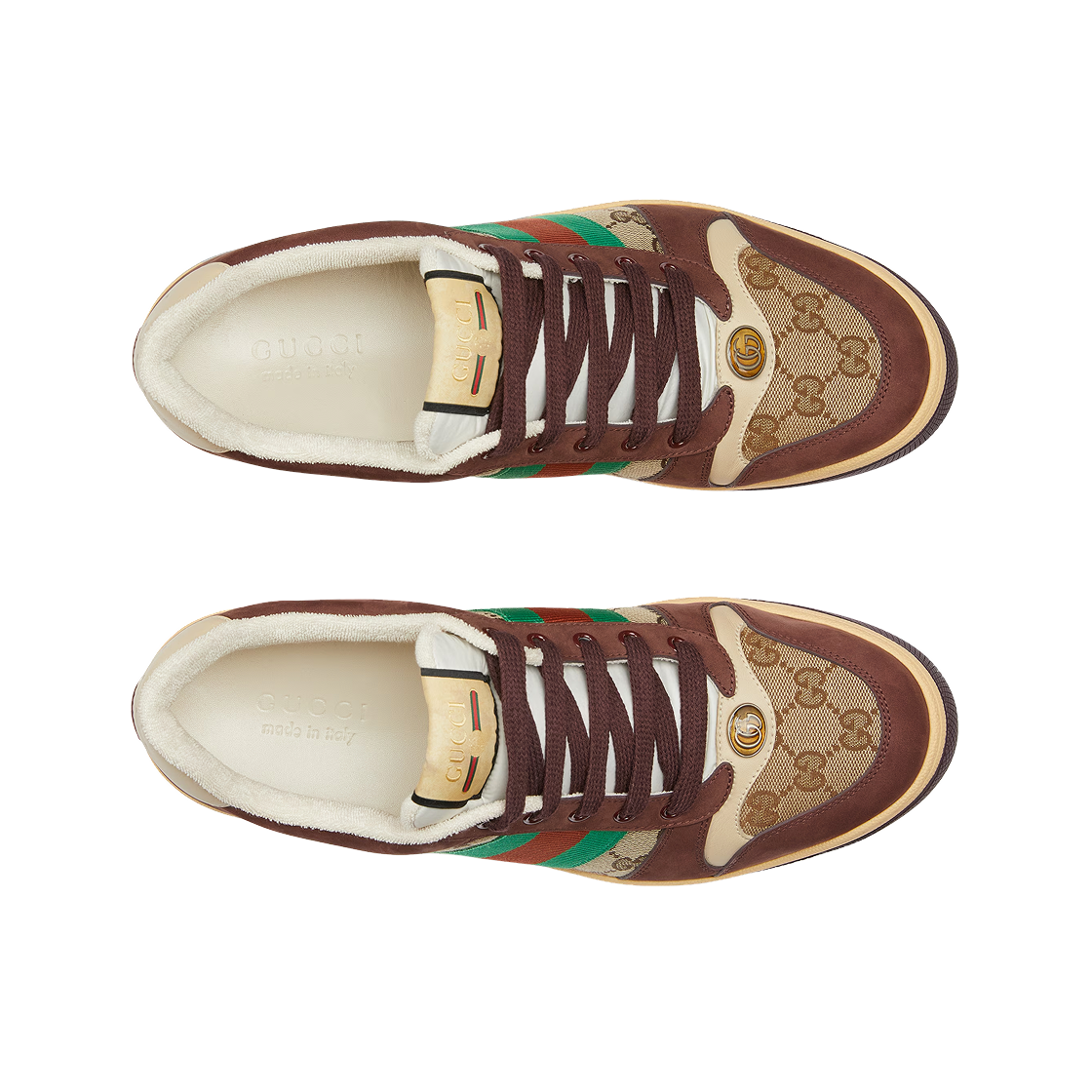 구찌 스크리너 스니커즈 베이지 다크 브라운(Gucci Screener Sneakers Beige Dark Brown) - 2