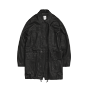 Polyteru Lambskin Car Coat Black