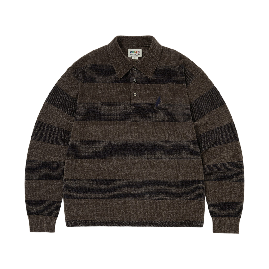 디스이즈네버댓 x 그레이트풀 데드 라이트닝 벨벳 니트 폴로 브라운(Thisisneverthat x Grateful Dead Lightning Velvet Knit Polo Brown) - 1