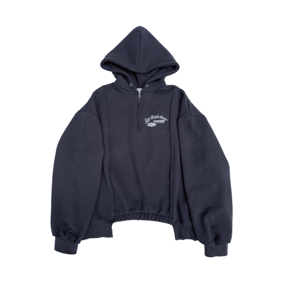 km25fw28 Kasual Manual Half Zip Hoodie Navy