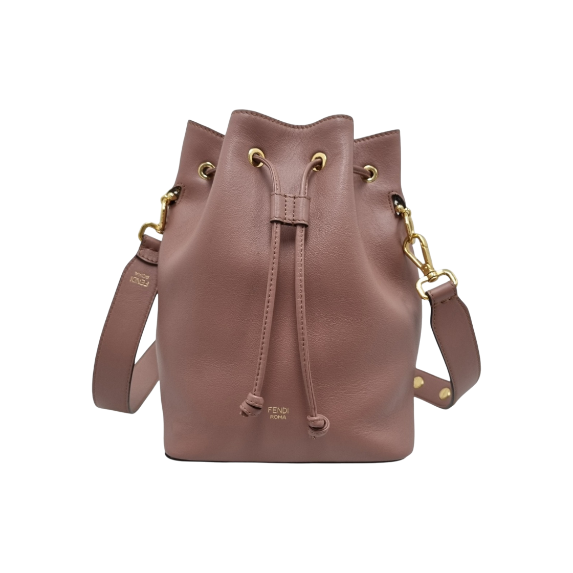 펜디 8BT298 로즈 컬러 몬트레조 레더 버킷백, 스트랩(Fendi Montrezzo Leather Bucket Bag in Rose with Strap) - 1
