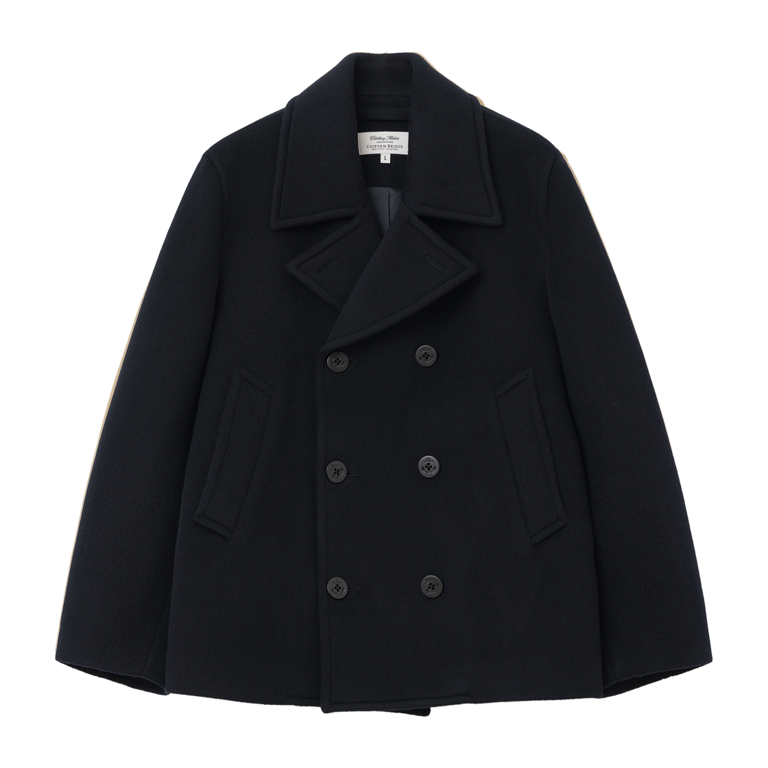 UB2599CT254MDV Uniform Bridge Wool Pea Coat Dark Navy