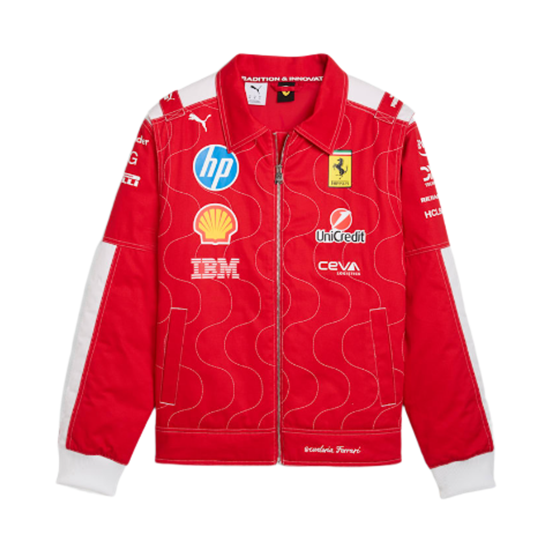 스쿠데리아 페라리 x 푸마 HP 2025 팀 몬자 레이싱 자켓 로소 코르사(Scuderia Ferrari x Puma HP 2025 Team Monza Racing Jacket Rosso Corsa)
