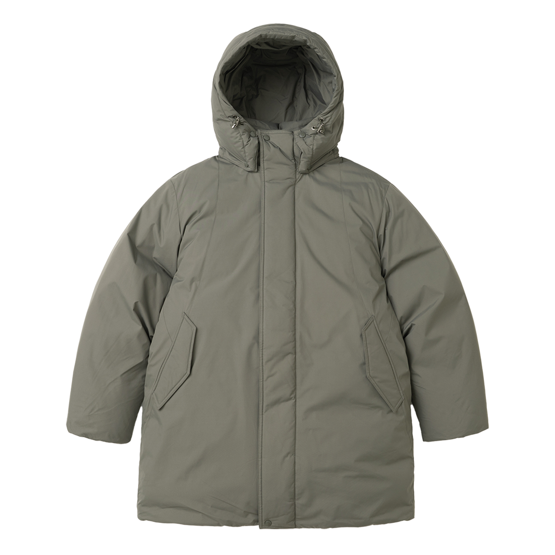 UB2599DW207MKG Uniform Bridge Minimal Hooded Goose Down Parka Khaki Grey