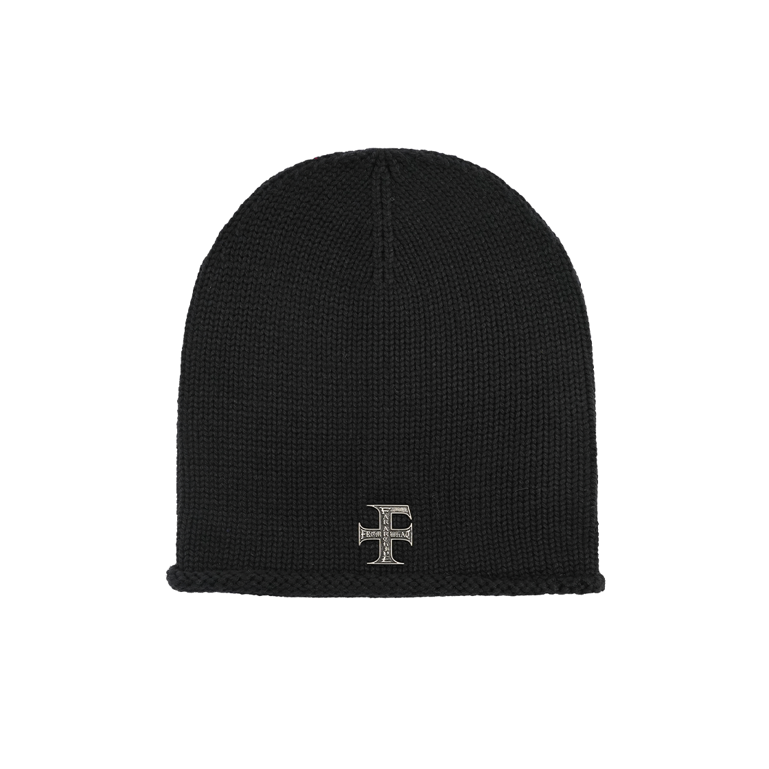 25068-7776-013-BK Farfromwhat Far Small F Charm Beanie_Black