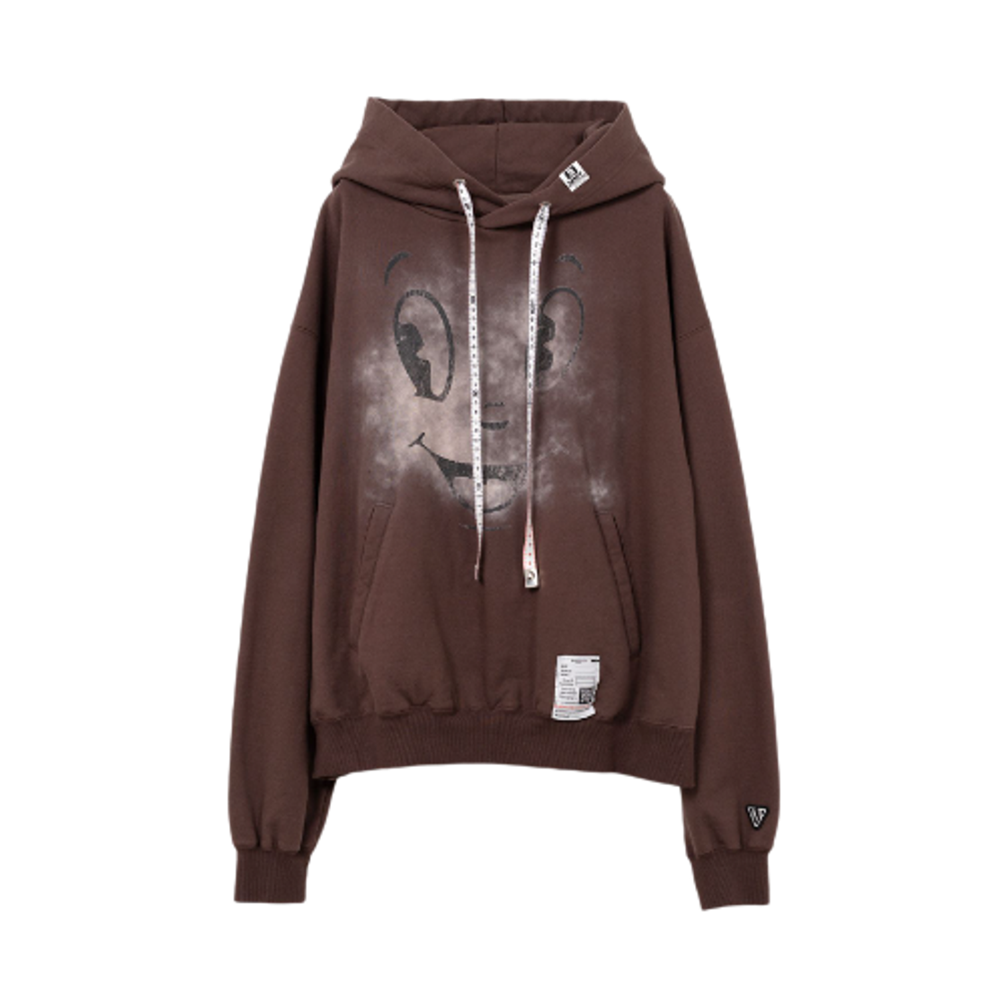 (W) 메종 미하라 야스히로 해피 페이스 프린트 후드 브라운((W) Maison Mihara Yasuhiro Happy Face Printed Hoodie Brown) - 1