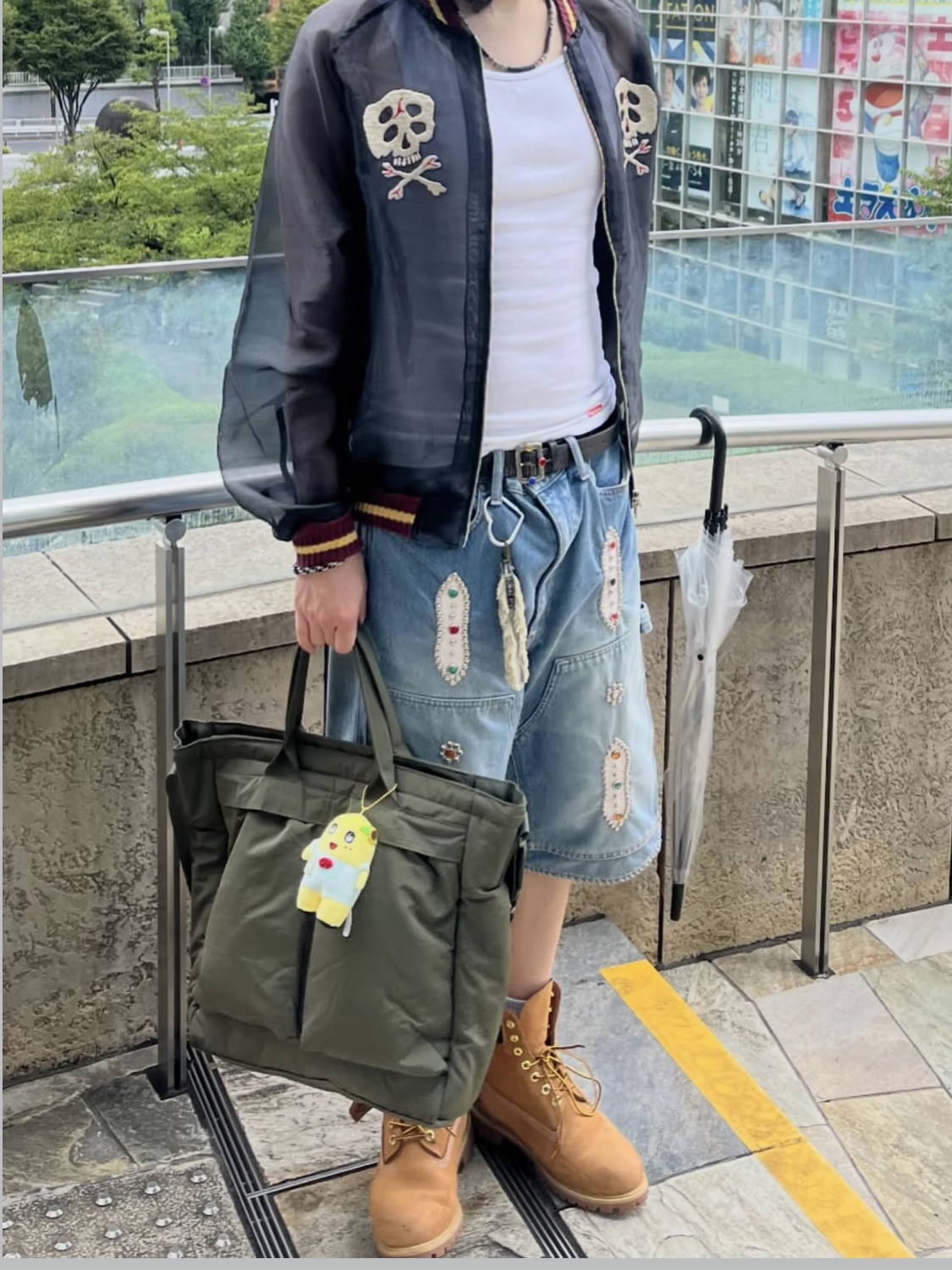 Kapital 14 oz. Denim Short Pants Studs Remake Indigo (Processing), Timberland Premium 6 inch Waterproof Boot Wheat Nubuck - Wide 착용 스타일