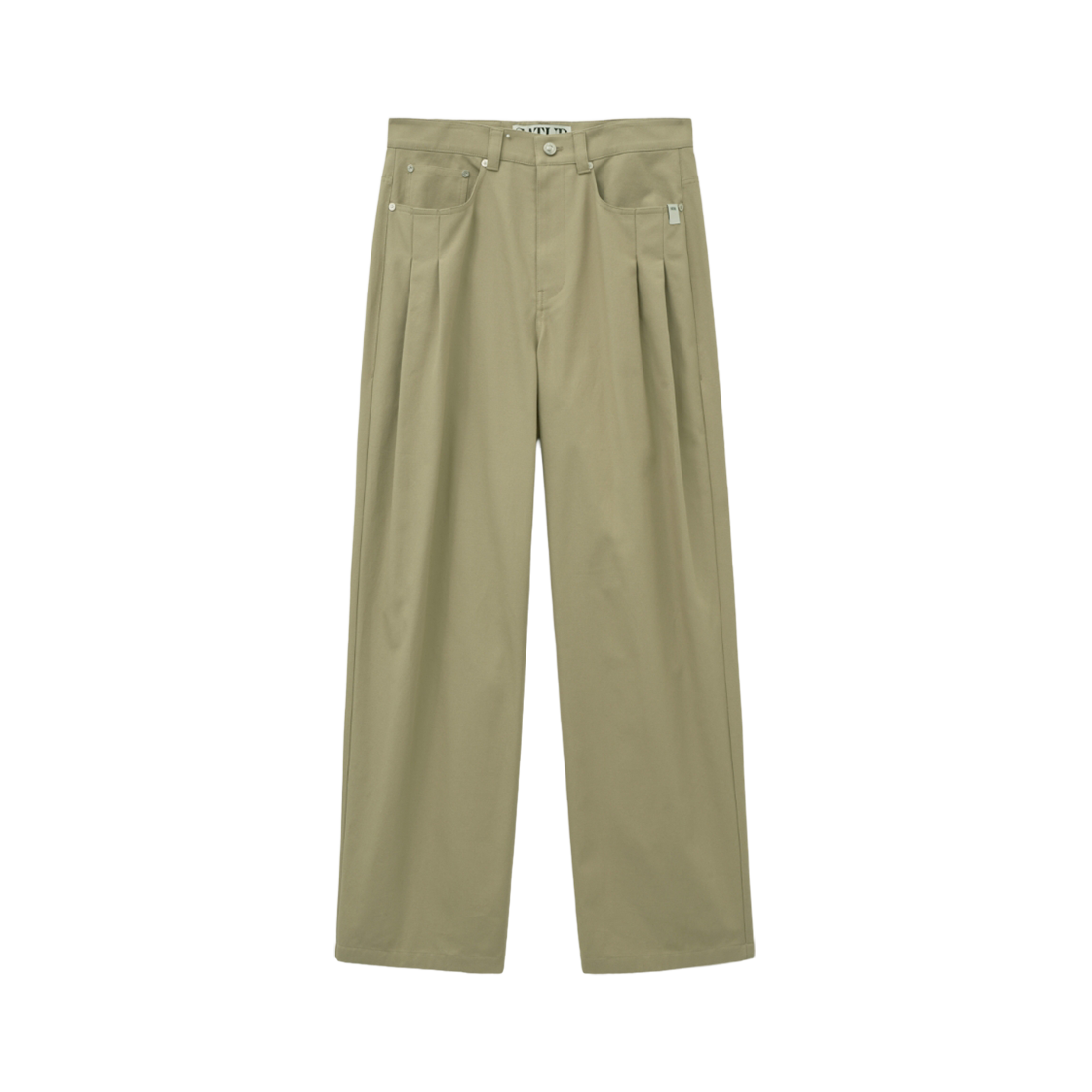 세터 투 턱 와이드 커브드 코튼 팬츠 베이지