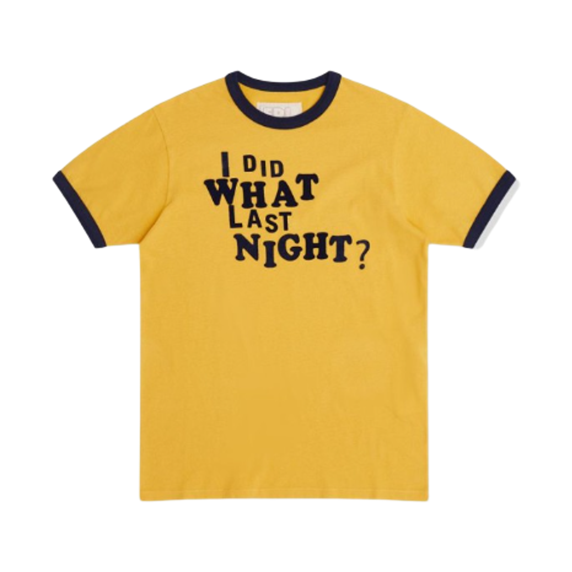 ERL 아이 디드 왓 라스트 나이트 티셔츠 옐로우(ERL I Did What Last Night T-Shirt Yellow)