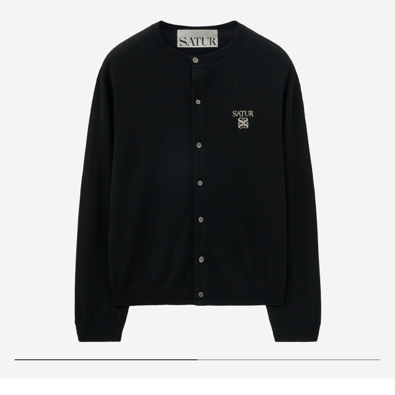 Converse One Star Pro Suede Blood Stone, SATUR Loren Basic Crewneck Fine Cardigan Black 착용 스타일 - 2