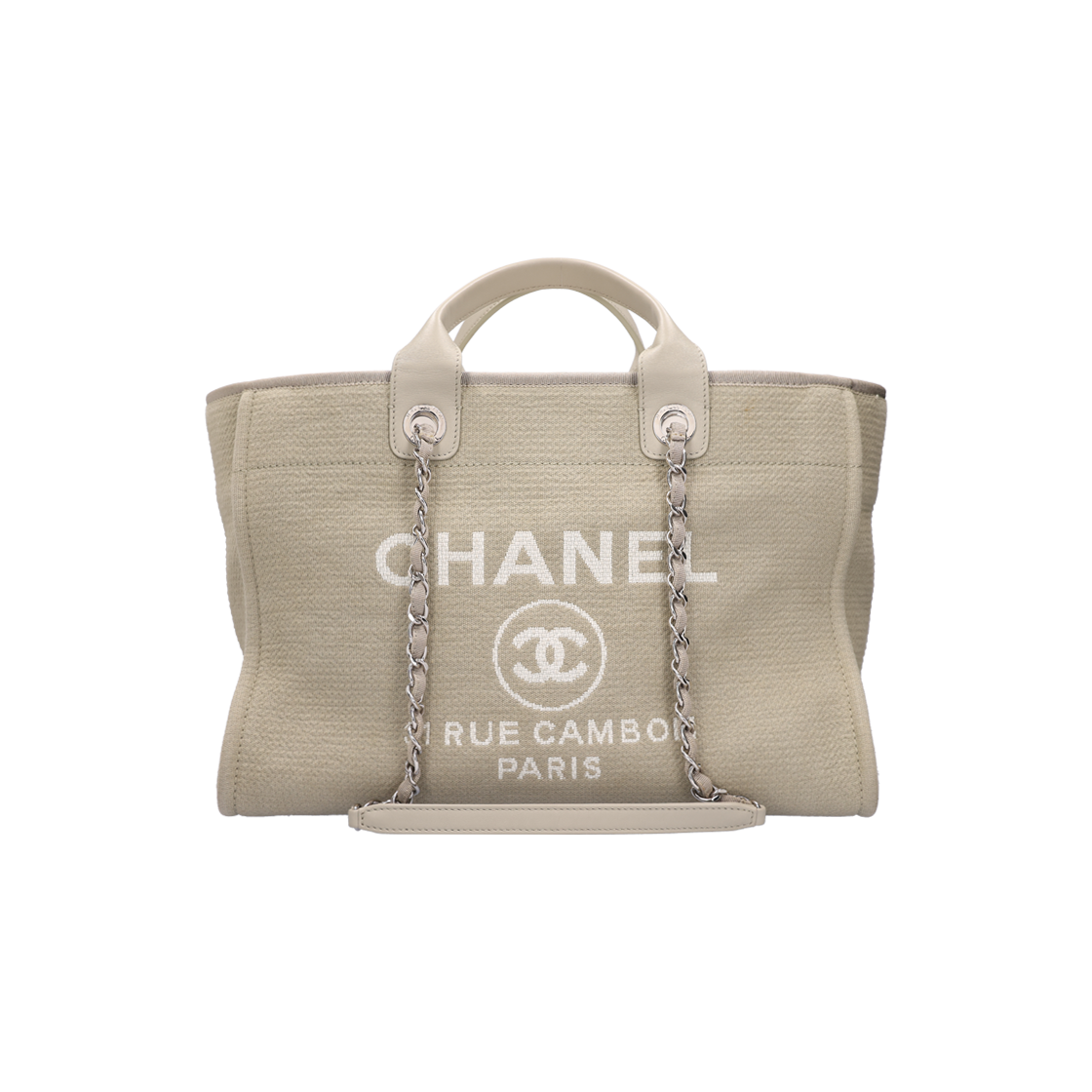 ITD877LUD4J2 Chanel Large Deauville Canvas Bag Gray