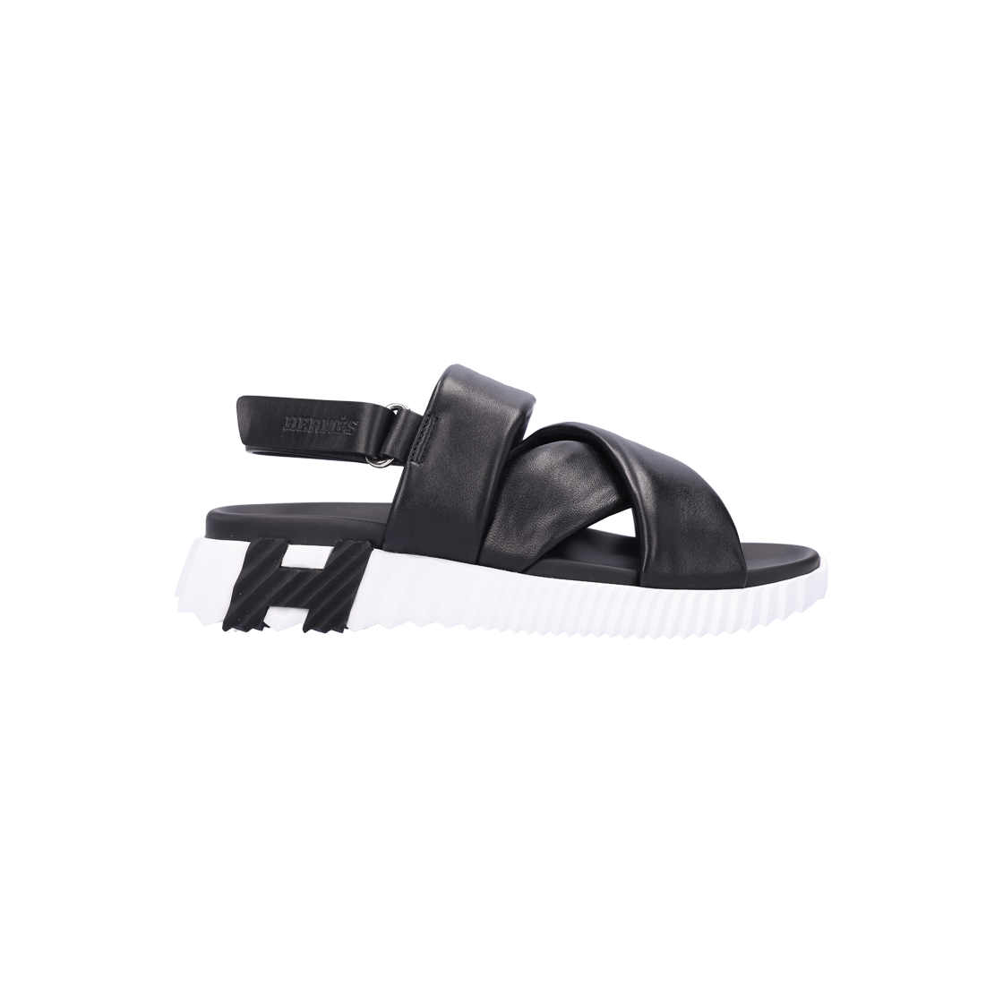 ITGKVLVMQ4JO Hermes Electric Sandals Leather Noir 37.5