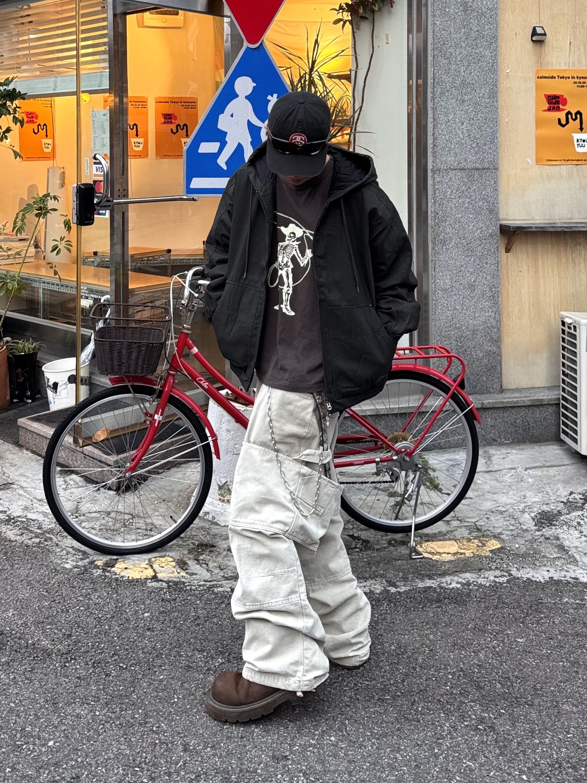 Nonnod Double Knee Cover Pants Vintage Beige, Nonnod Double Knee Cover Pants Vintage Beige 착용 스타일 - 1
