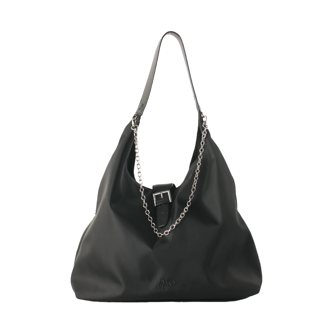 LNCISRSDBBL Masmarulez Luna Chain Shirring Shoulder Bag Black