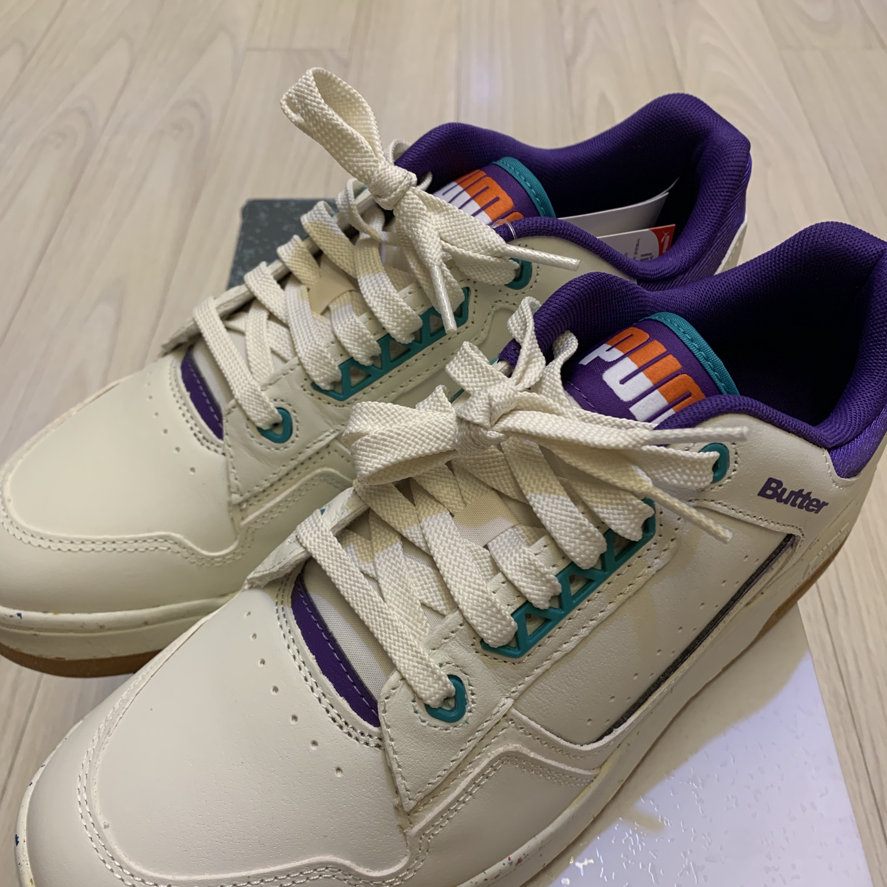 Puma x Butter Goods Slipstream Low Leather Whisper White 착용 스타일