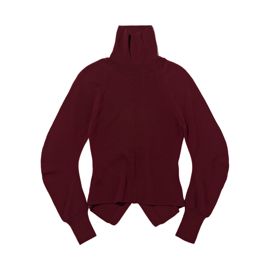 (W) 미스치프 컷 아웃 백 터틀넥 탑 와인((W) Mischief Cut Out Back Turtleneck Top Wine) - 1