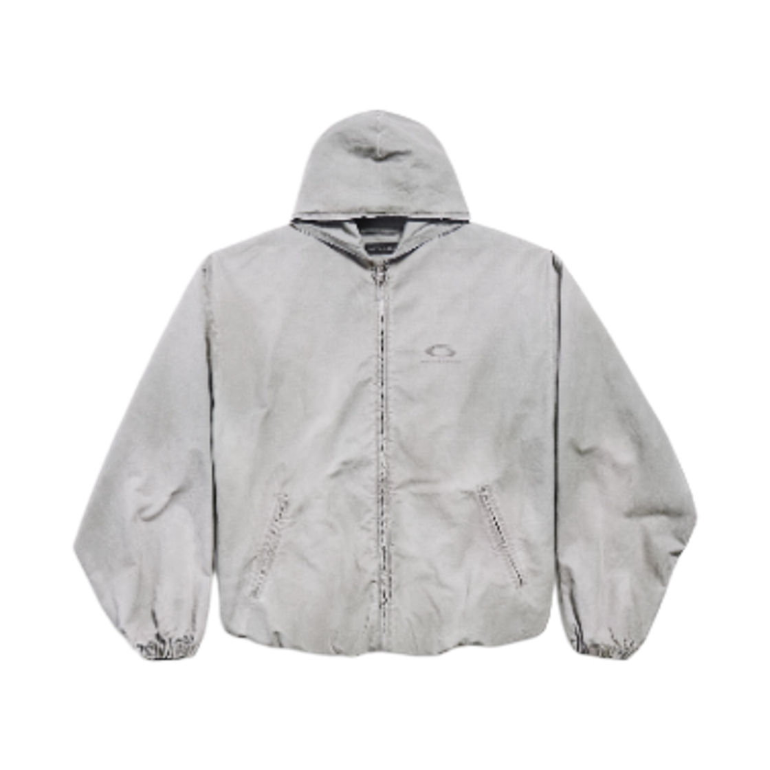 831340TQP139243 Balenciaga Oversized Zip Up Hoodie Grey