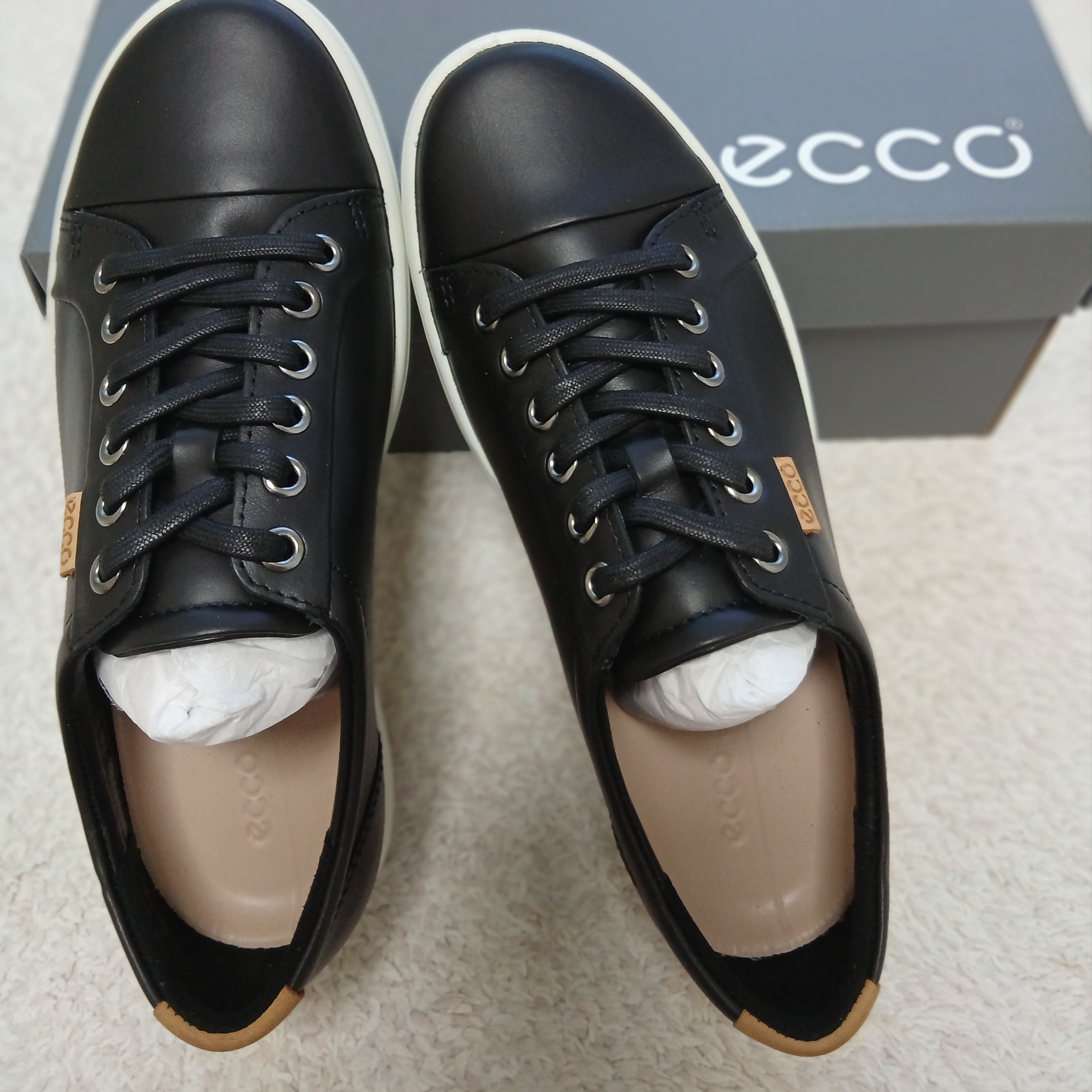 (W) Ecco Soft 7 Shoes Black 착용 스타일 - 7