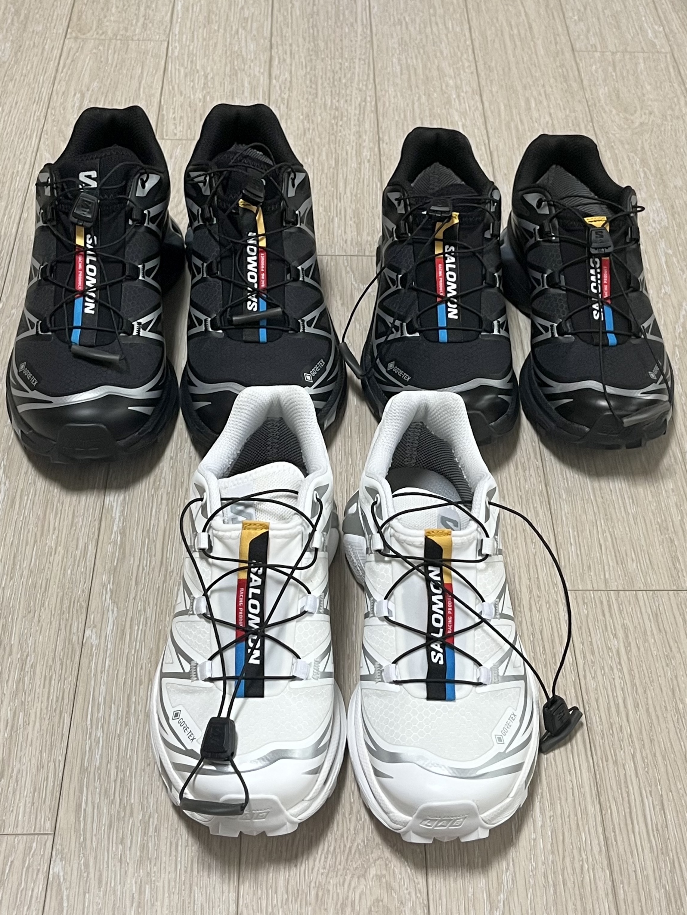 Salomon XT-6 Gore-Tex White Silver, Salomon XT-6 GTX Black Silver 착용 스타일 - 3