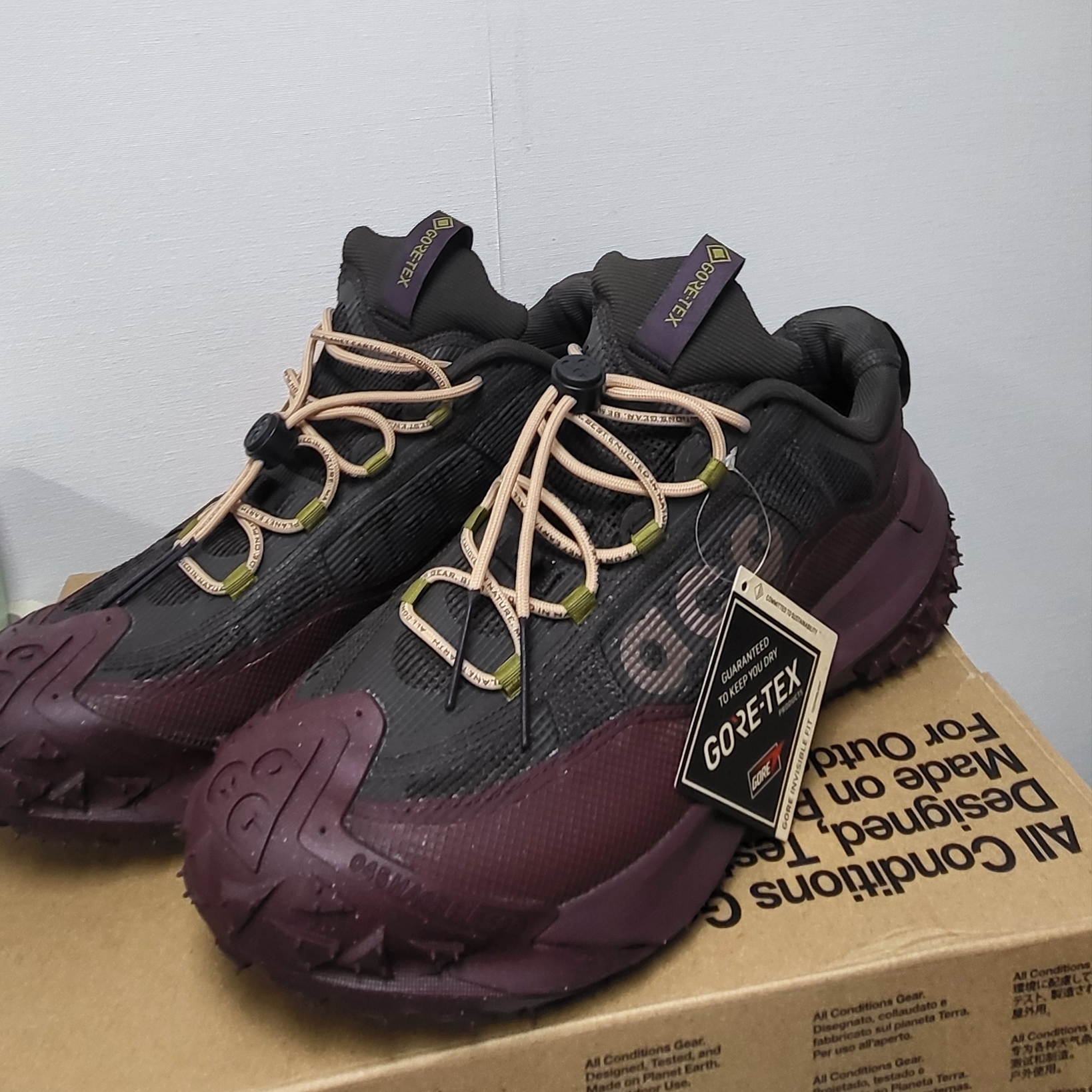 Nike ACG Mountain Fly 2 Low Gore-Tex Burgundy Crush and Velvet Brown 착용 스타일 - 3