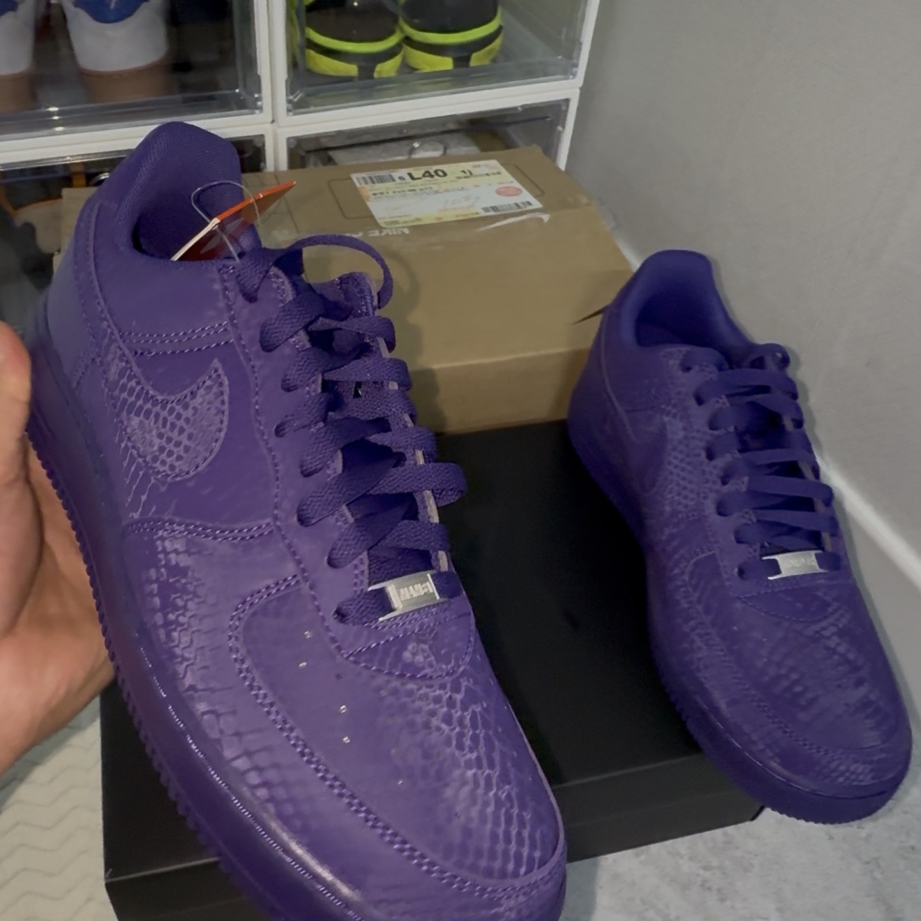 Nike x Kobe Bryant Air Force 1 Low Court Purple 착용 스타일 - 1