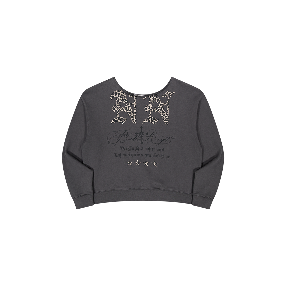 25NNFWTCRF002CH NIIER NOR Nn Off-Shoulder Sweatshirt Charcoal