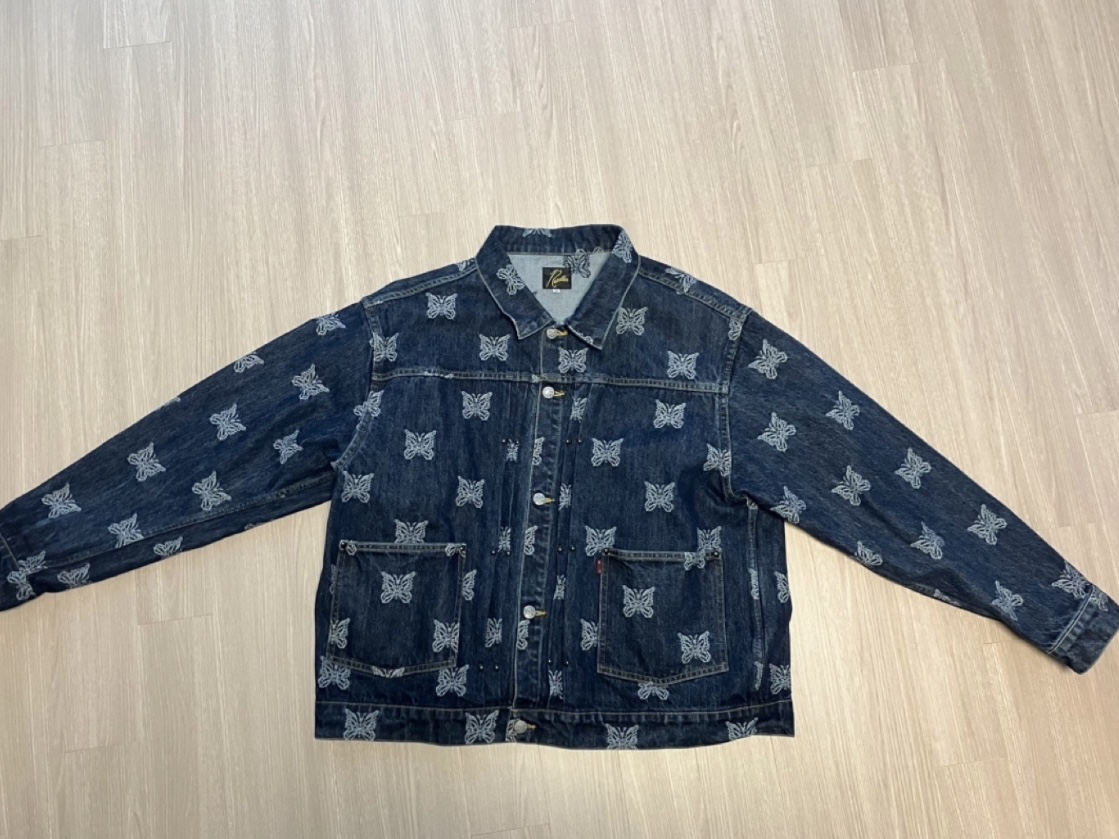 Needles Darts Jean 10oz Denim Papillon Jacquard Jacket Indigo 착용 스타일