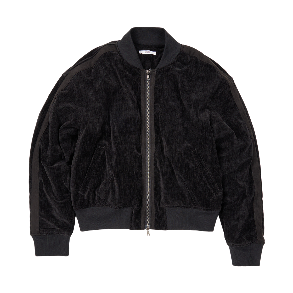 이티씨이 트리밍 벨벳 봄버 블랙(ETCE Trimming Velvet Bomber Black)