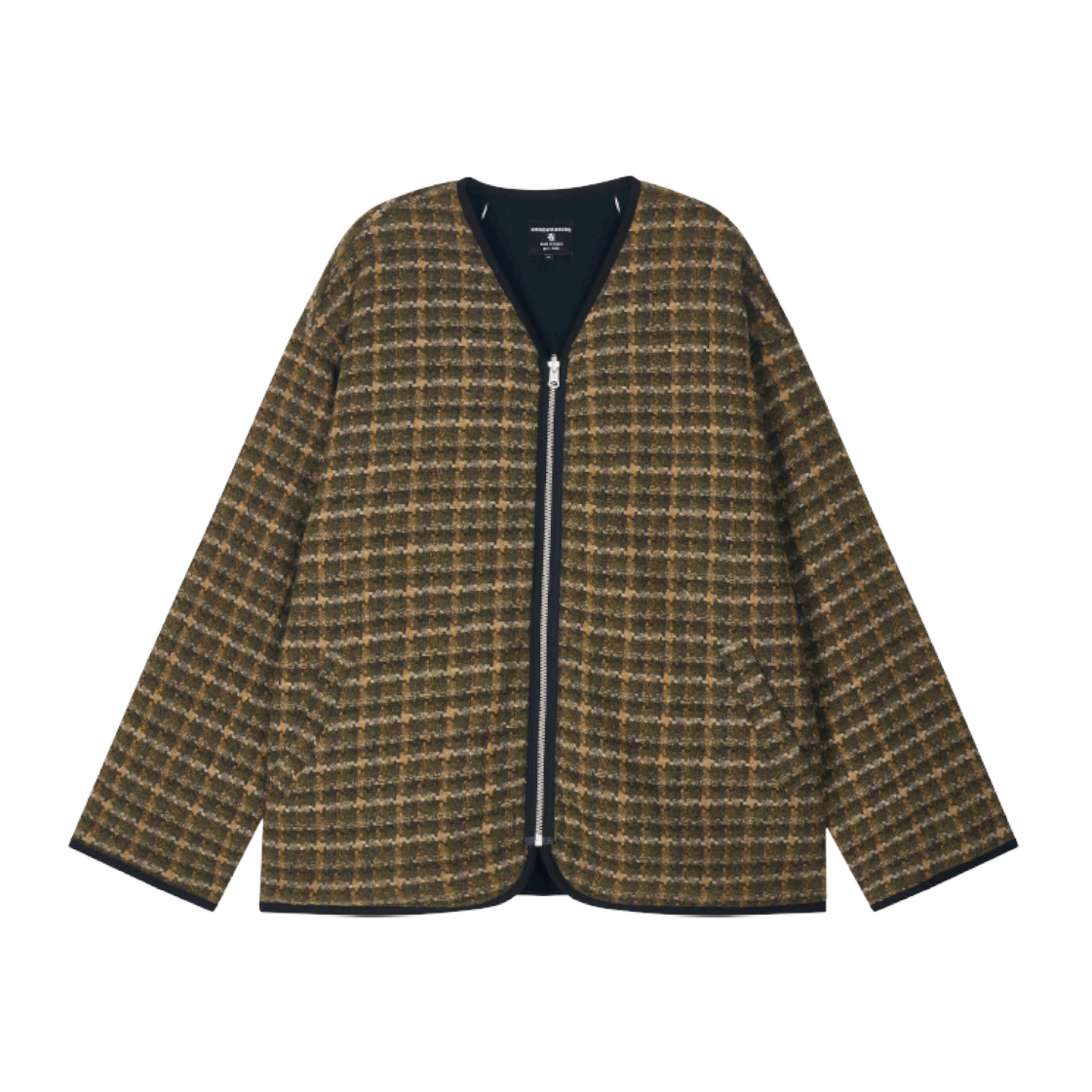 홍우성 린포스드 라이너 재킷 머스타드 체크&네이비(Hongwoosung Reinforced Liner jacket Mustard Check&Navy)