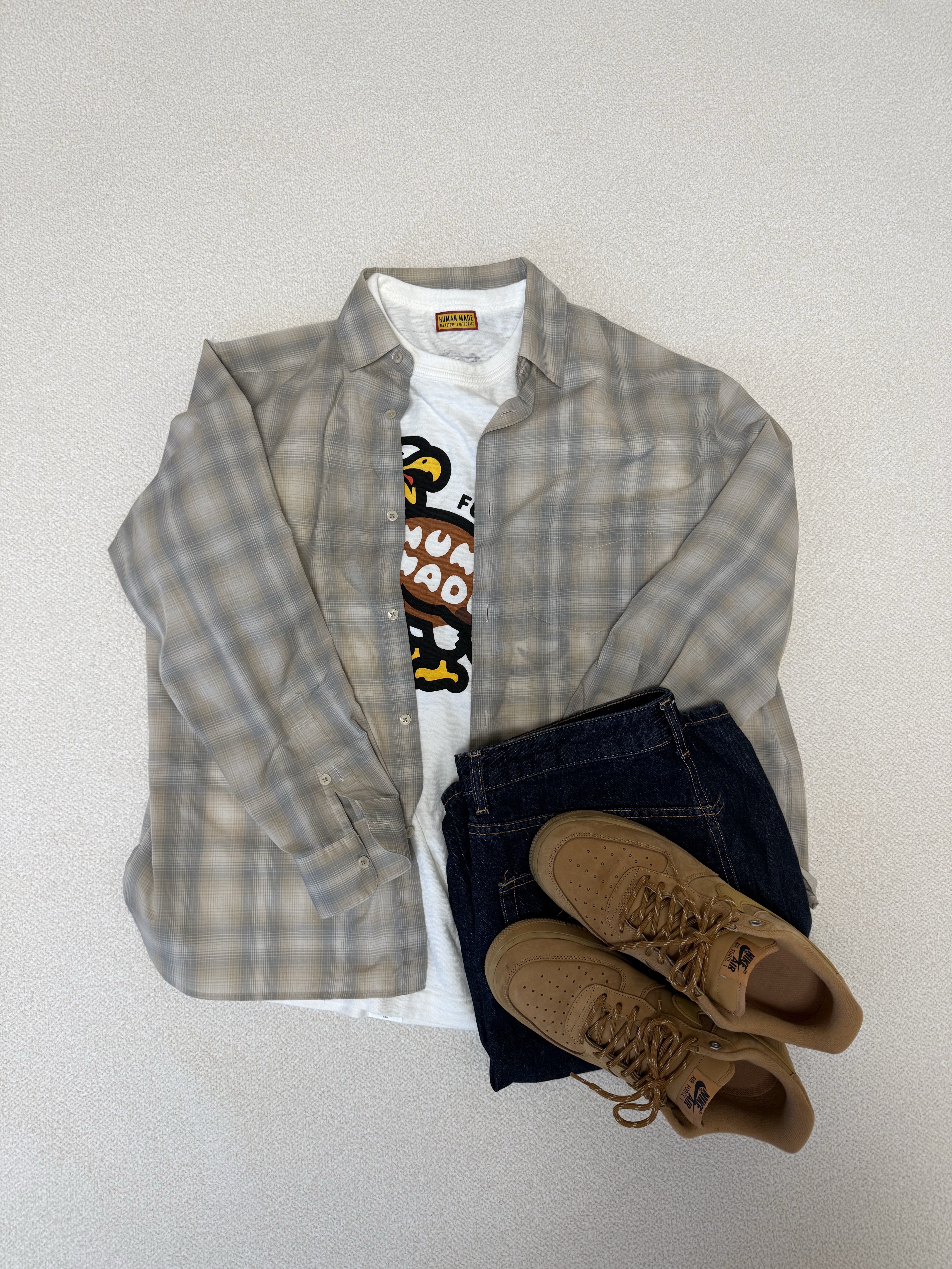 Nike Air Force 1 '07 WB Flax 착용 스타일 - 1