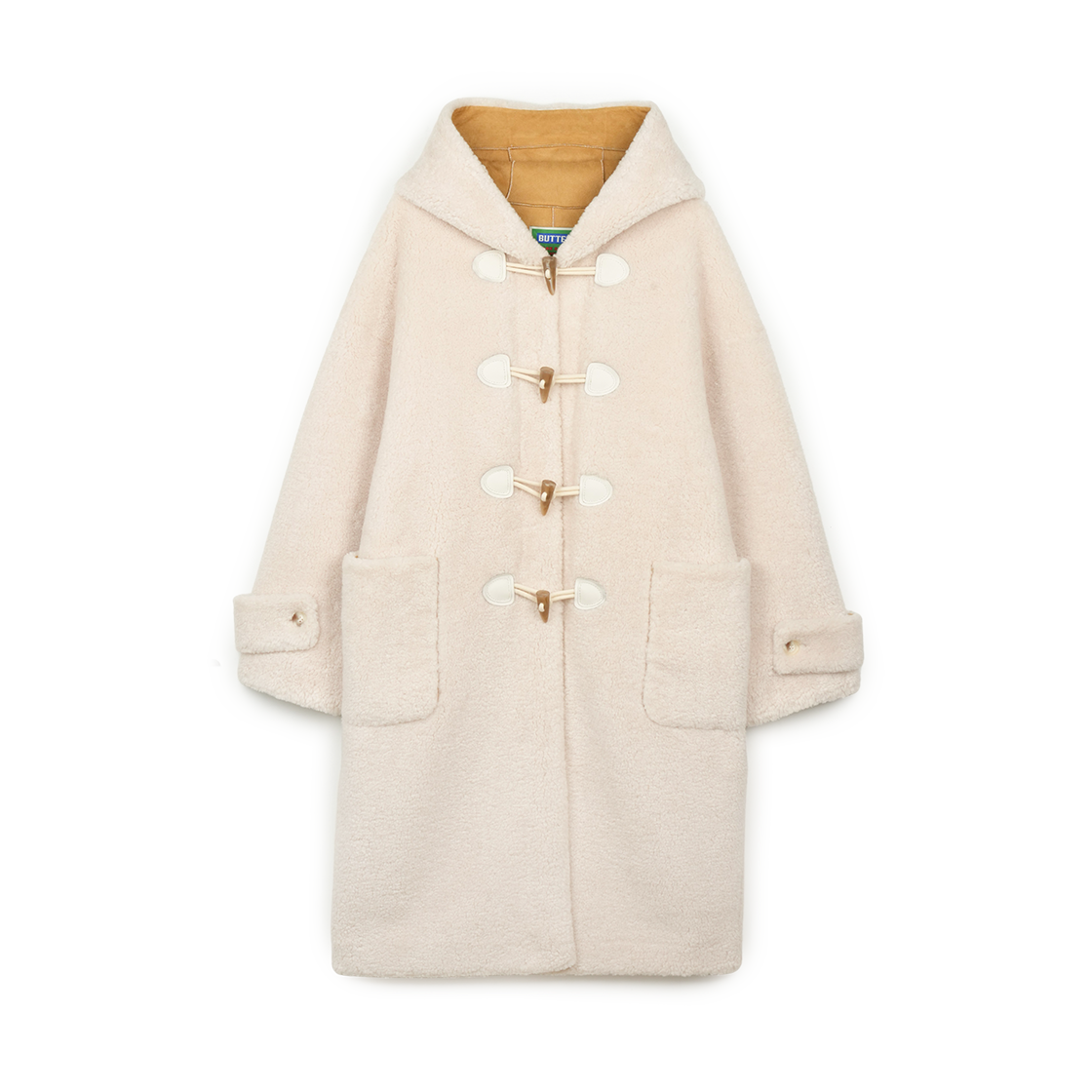 그린버터 테디 시어링 더플 코트 라이트 베이지(Greenbutter Teddy Shearling Duffle Coat L/Beige)