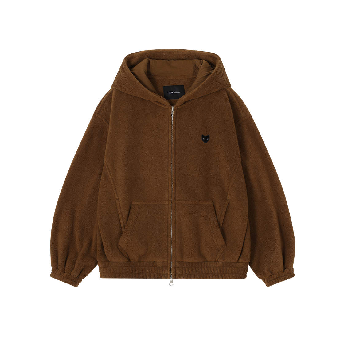 SH5TS817BR SONGZIO ZZERO Fleece Panther Hood Zip Up Brown