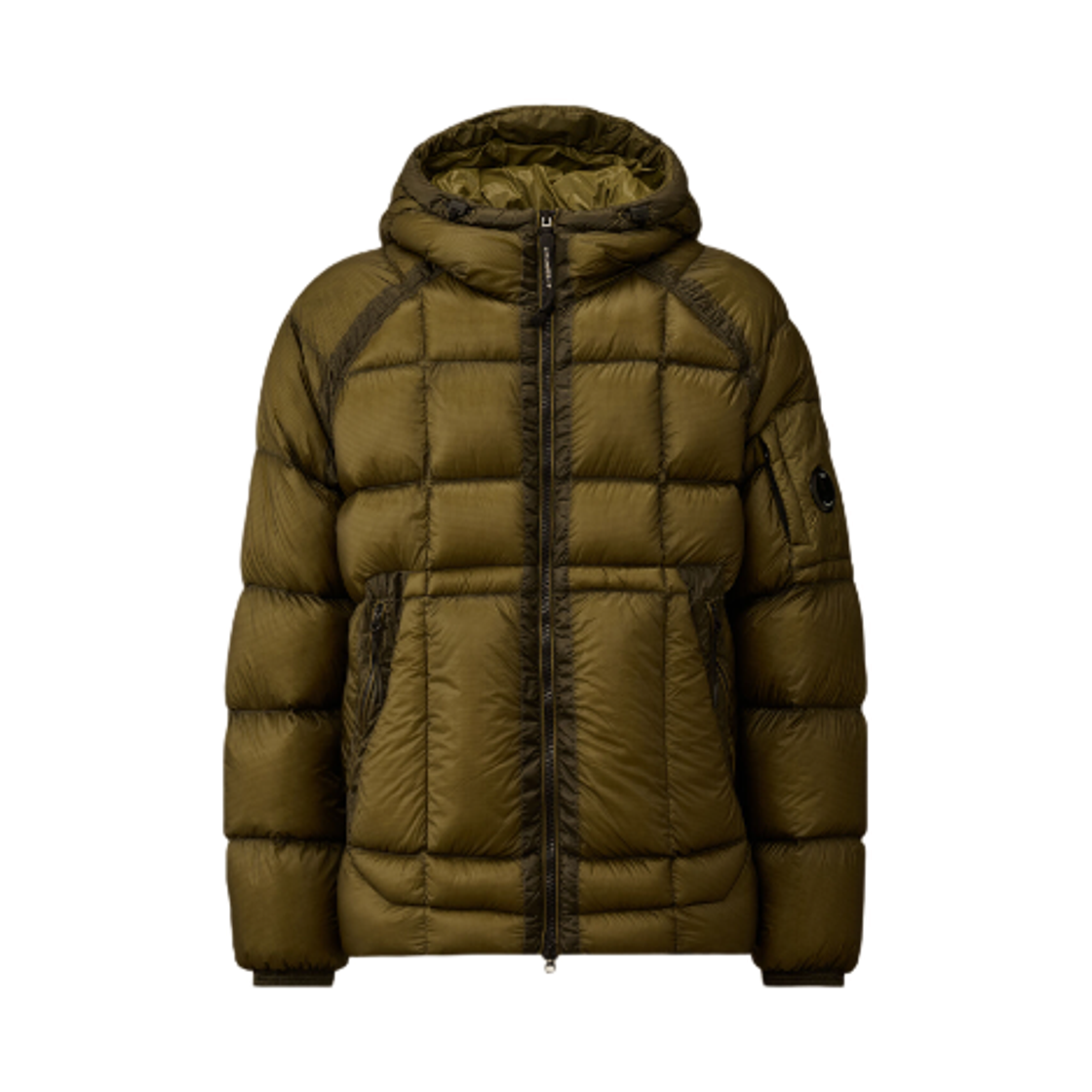19CMOW702A110416A652 C.P. Company D.D. Shell Hooded Down Puffer Jacket Capers Green - 25FW