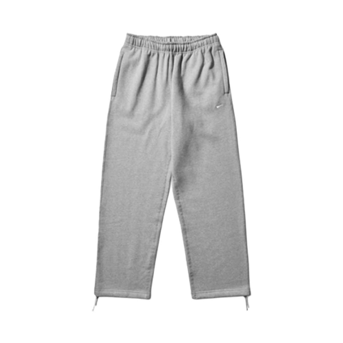 HV1090-063 Nike Solo Swoosh Fleece Open Hem Pants Dark Grey Heather Light Smoke Grey - US/EU