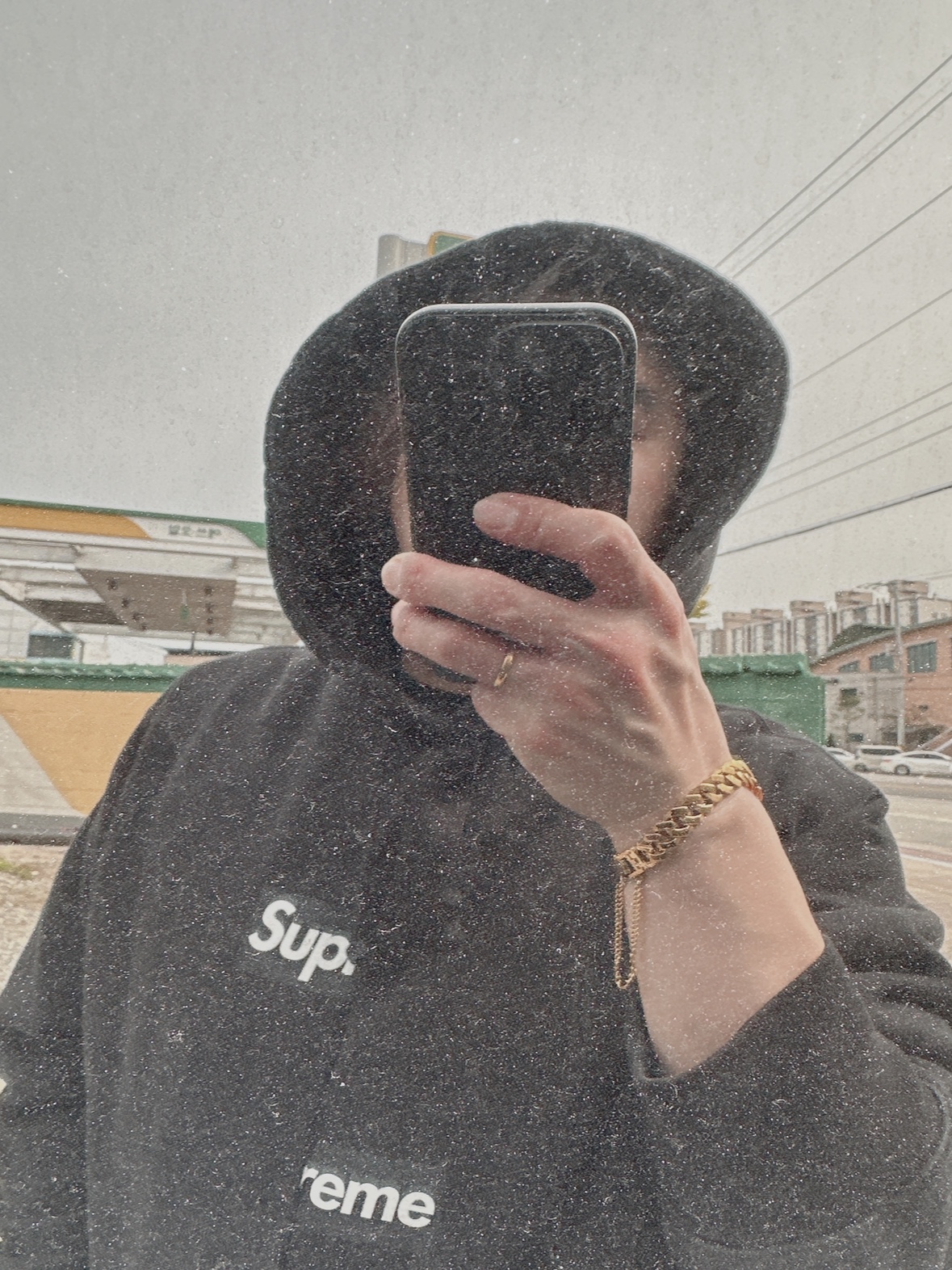 Supreme x Comme des Garcons Shirt Split Box Logo Hooded Sweatshirt Black - 18FW 착용 스타일