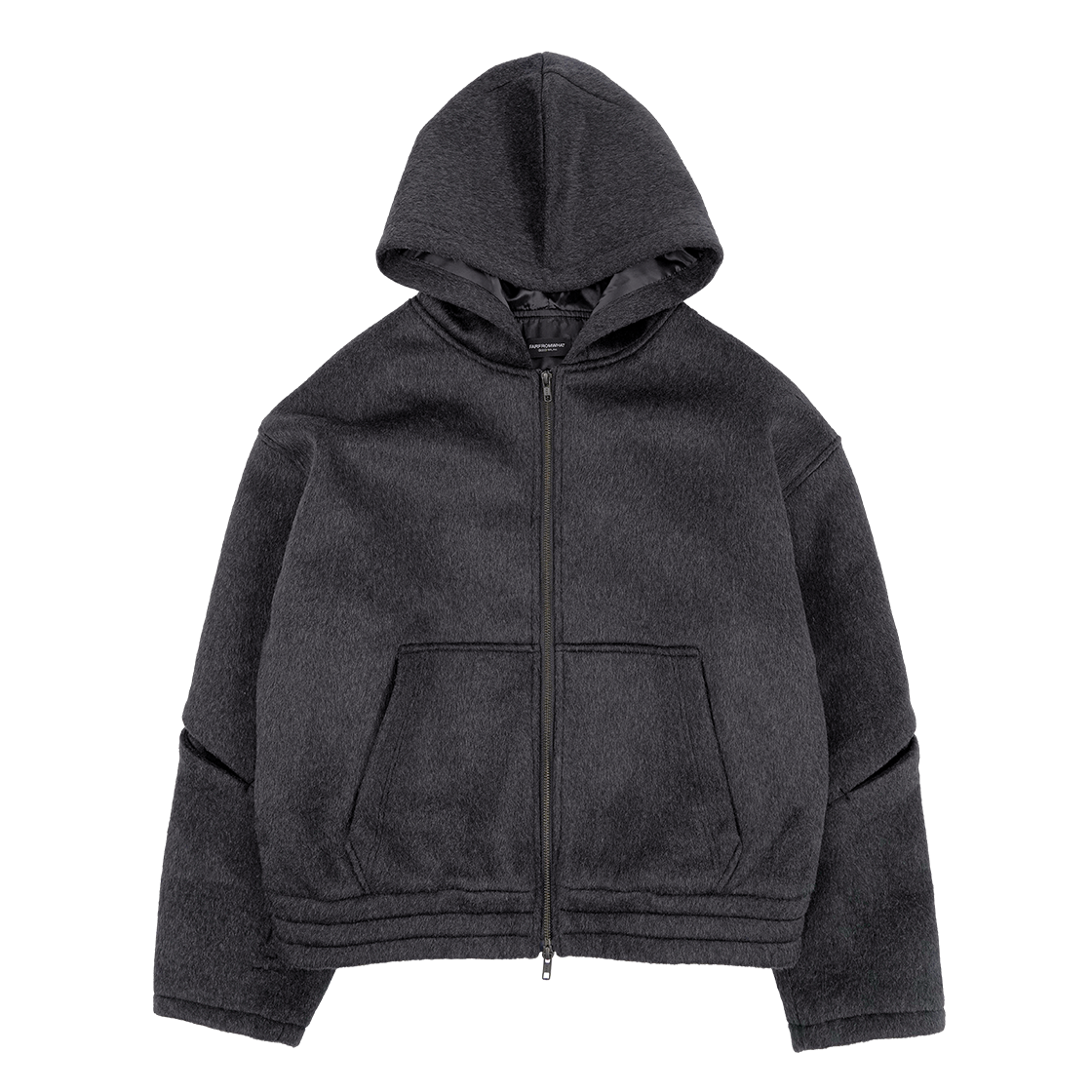 파프롬왓 파 울 섀도우 집 후디_차콜(Farfromwhat Far Wool Shadow Zip Hoodie_Charcoal)