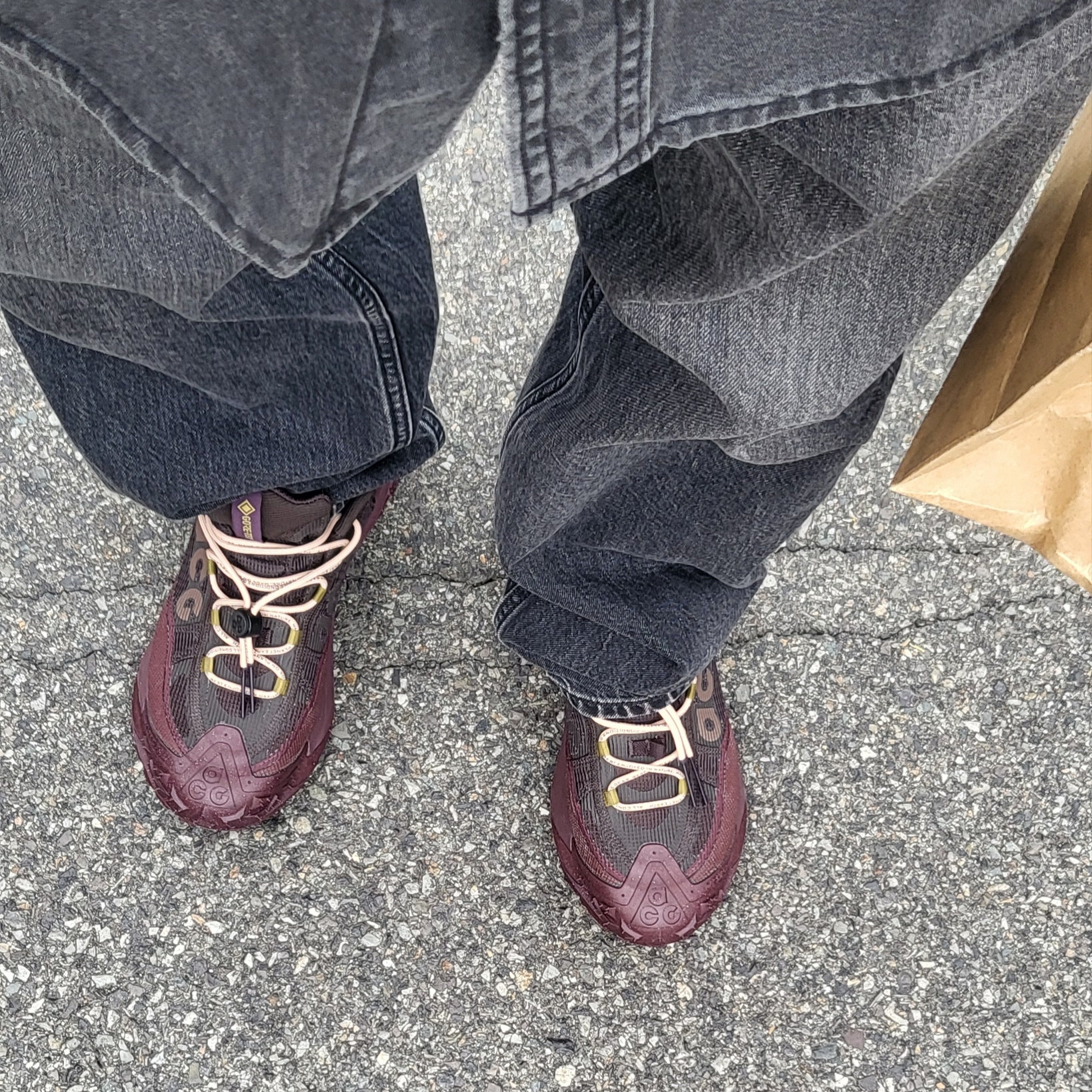 Nike ACG Mountain Fly 2 Low Gore-Tex Burgundy Crush and Velvet Brown 착용 스타일 - 2